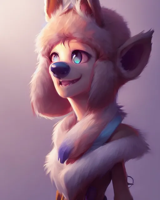 Prompt: character concept art of a cute young female anthropomorphic furry | | cute - fine - face, pretty face, key visual, realistic shaded perfect face, fine details by stanley artgerm lau, wlop, rossdraws, james jean, andrei riabovitchev, marc simonetti, and sakimichan, trending on artstation