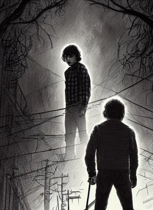 Image similar to Eddie Munson from Stranger Things in My Hero Acadamia, dark colors, sinister atmosphere, dramatic lighting, cinematic, establishing shot, extremely high detail, photo realistic, cinematic lighting, pen and ink, intricate line drawings, by Kohei Horikoshi, post processed, concept art, artstation, matte painting, style by eddie mendoza, raphael lacoste, alex ross