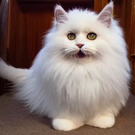 Image similar to photograph of the fluffiest cat in the universe