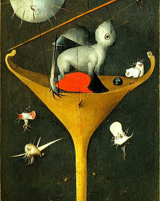 Image similar to hieronymus bosch's funnel bird