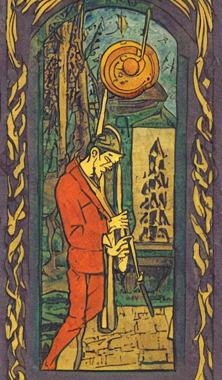 Image similar to The music guy, tarot card