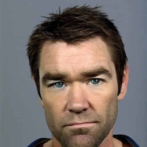 Image similar to antony starr as homelander mugshot