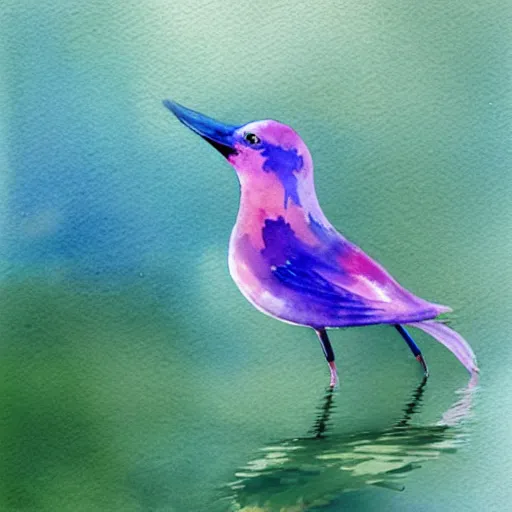 Image similar to watercolor bird, realistic, water