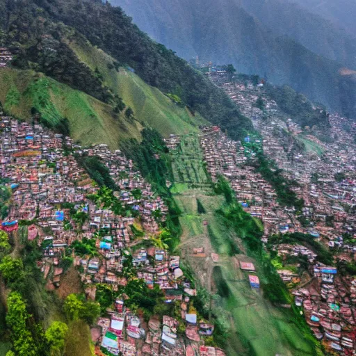 Image similar to drone shot of kathmandu valley, 4k