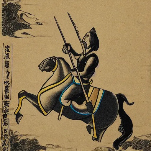 Image similar to a exotic metro pollynsdian warrior riding a horse through a river, painted by jorgihno gisbana and takashi tokyo, style of ultra capitalism surealism