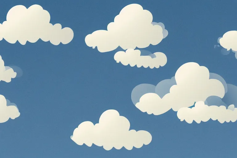 Prompt: clean cel shaded vector art, smoke shaped clouds, blue sky, shutterstock