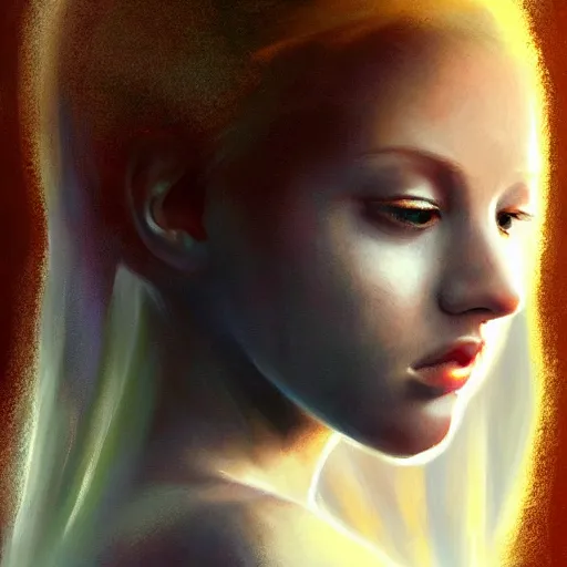 Prompt: a female divine being of pure light, artstation hall of fame gallery, editors choice, #1 digital painting of all time, most beautiful image ever created, emotionally evocative, greatest art ever made, lifetime achievement magnum opus masterpiece, the most amazing breathtaking image with the deepest message ever painted, a thing of beauty beyond imagination or words