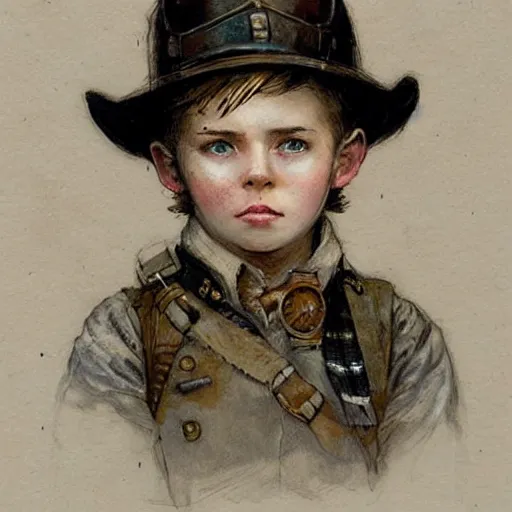 Image similar to (((((portrait of boy dressed as steampunk explorer . muted colors.))))) by Jean-Baptiste Monge !!!!!!!!!!!!!!!!!!!!!!!!!!!