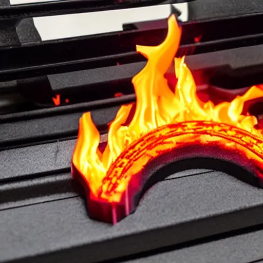 Image similar to 3D printer fire logo, flat