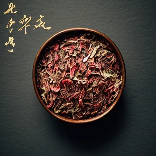 Prompt: photo of dried sakura tea, beautiful, cinematic, recipe, high detail,