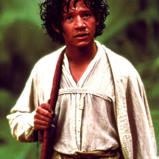 Prompt: morgan freeman as frodo in lord of the rings