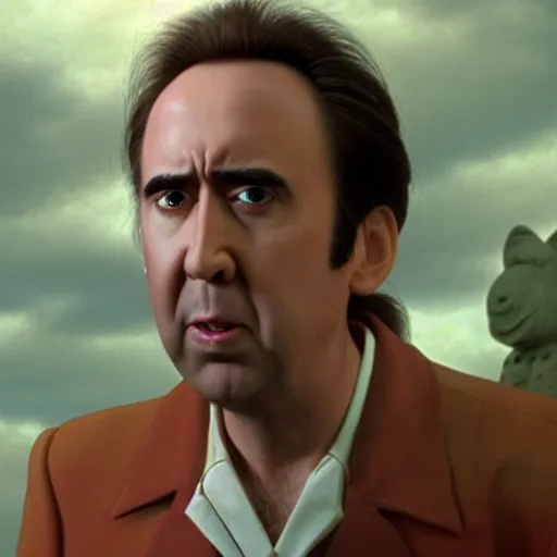 Image similar to nic cage in fantasia, disney,