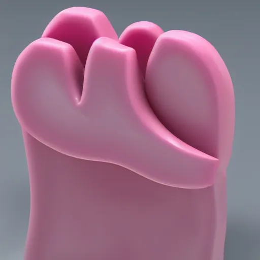 Image similar to a piece of 3 d pink dentures with wings, 4 k,