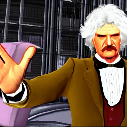 Prompt: Mark Twain in Grand Theft Auto III