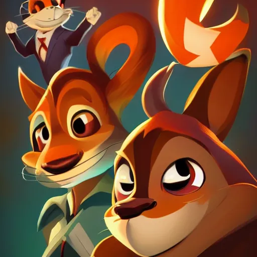 Image similar to face icon stylized minimalist chip'n dale : rescue rangers, loftis, cory behance hd by jesper ejsing, by rhads, makoto shinkai and lois van baarle, ilya kuvshinov, rossdraws global illumination