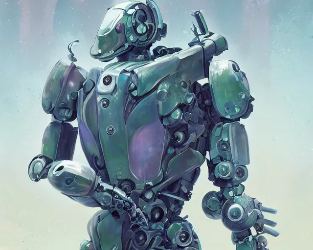 Prompt: symmetry, waterlily mobile combat suit floral robot, biomechanical, waterlily mecha nymphaea, detailed illustration, concept art, smooth, sharp focus, art by john collier, albert aublet, krenz cushart, artem demura, syd mead, beeple, cyril rolando