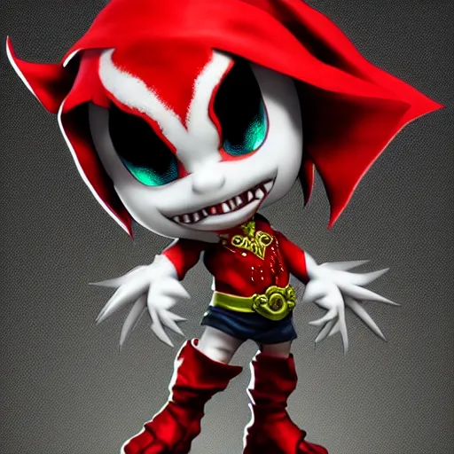 Image similar to super cute chibi Spawn 3D concept art by Todd mcfarlane, 4K, Full body, elegant, octane render, intricate, glowing effect, ornate, dynamic, centered, sharp focus, beautiful detailed, Game Art!!, hyper detailed, no background, cinematic, raytrace, Trend on artstation, C4D