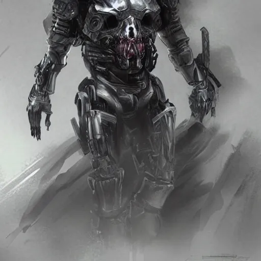 Image similar to fantasy, terminator, sketch, concept - art, high detail, artstation, pinterest