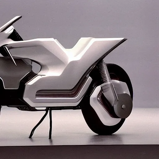 Image similar to high concept Honda motorbike for Uber delivery, futuristic, 1980, extremely detailed