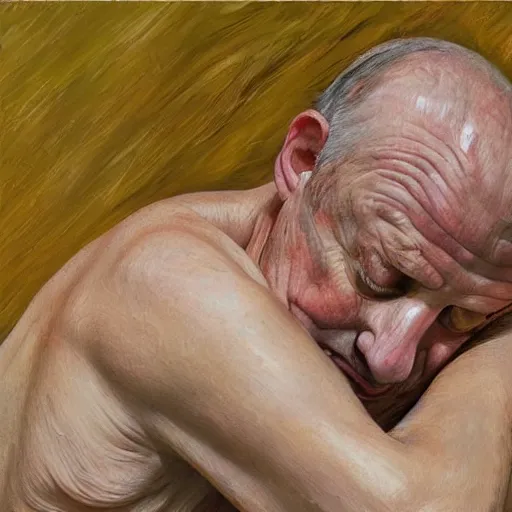 Image similar to high quality high detail painting by lucian freud, hd, lee ronaldo