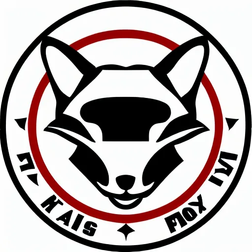 Image similar to military logo that involves foxes, white and red color scheme