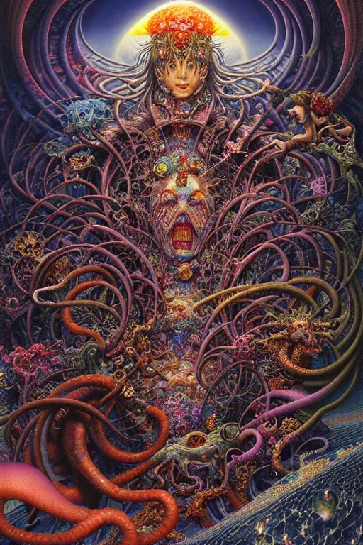 Prompt: realistic detailed image of isometric technological nightmare abomination monster god. depth perspective, by lisa frank, ayami kojima, amano, karol bak, greg hildebrandt, and mark brooks, neo - gothic, gothic, rich deep colors. beksinski painting, part by adrian ghenie and gerhard richter. art by takato yamamoto. masterpiece