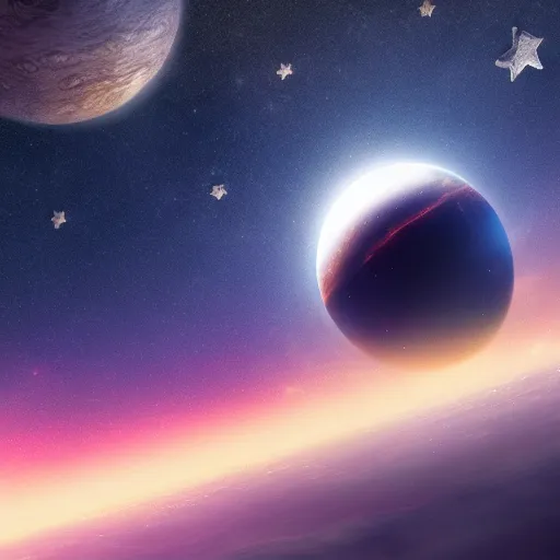 Image similar to planet, trending on artstation, stars and moon, 8k, cinematic composition,