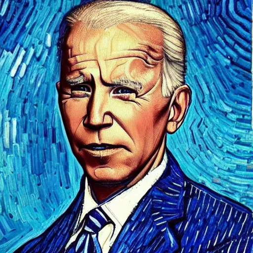 Image similar to a perfect fusion of Joe Biden and Barack Obama, style of Vincent Van Gogh, presidential fusion, mix of Biden and Obama, presidential cross, portrait, oil painting by Van Gogh, 4k photograph of painting