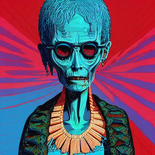 Image similar to original jean giraud digital art painting pastel goth aesthetic, creepy kawaii, highly detailed, highly intricate, tom whalen