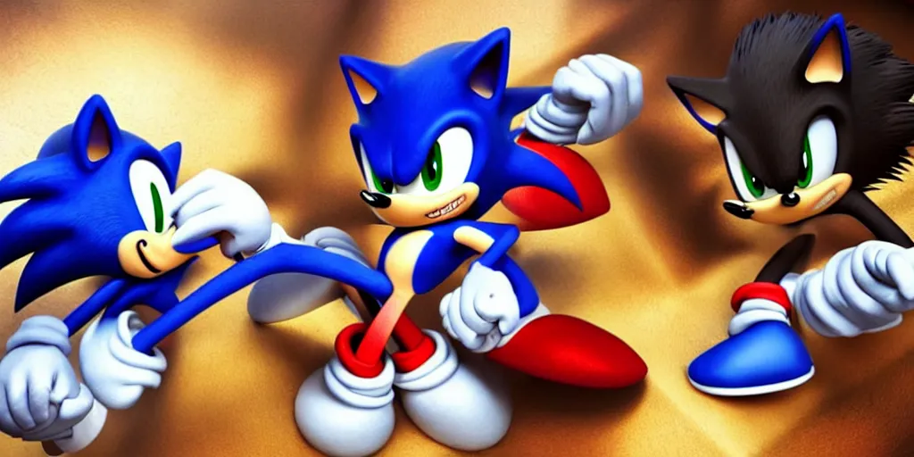 Sonic vs. Shadow Race(+ audience) quik art by Tiny MustardSeed on Dribbble