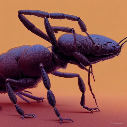 Prompt: A large ant queen standing on her hind legs, digital art, Wayne Barlowe