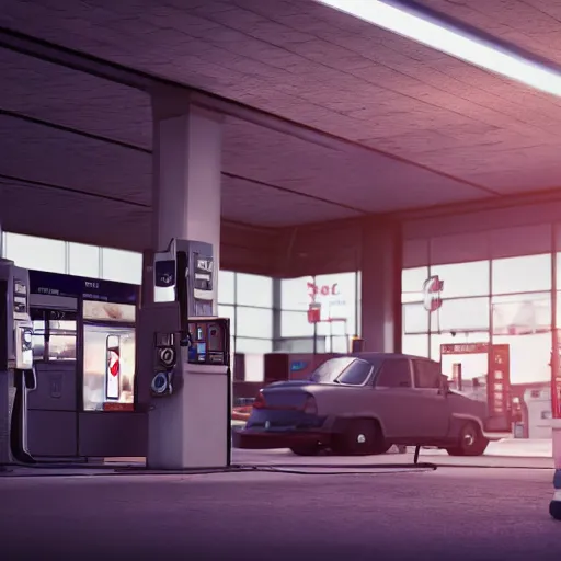 Image similar to dobby robbing a gas station, volumetric lighting, octane render, 4 k resolution