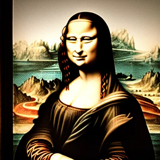 Image similar to mona lisa angry on the museum visitors