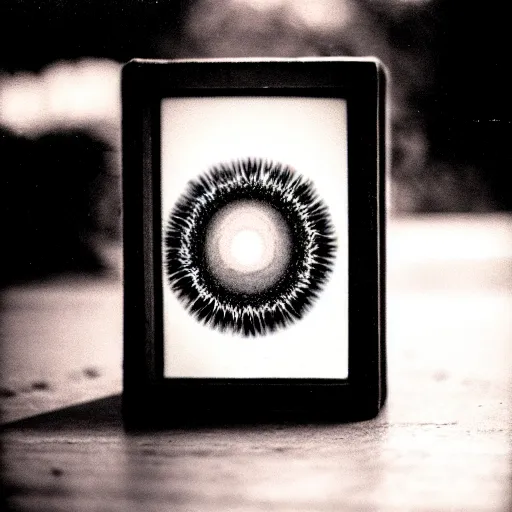 Image similar to beautiful, award winning photo of a azathoth, hyperealistic detailed photography polaroid, 5 0 mm lens, motion blur, grainy image