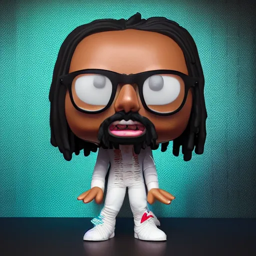 Image similar to funko pop of quavo, product shot, macro, hyper realistic, octane render, unreal engine, 4 k, 8 k