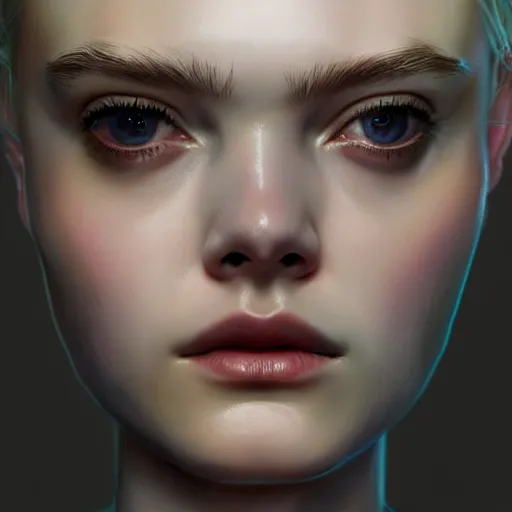 Prompt: symmetry!! portrait of elle fanning in metal gear solid and death stranding, horror, fashion, dark!! intricate, elegant, highly detailed, digital painting, artstation, concept art, smooth, sharp focus, illustration, art by artgerm and frank frazetta and peter paul rubens