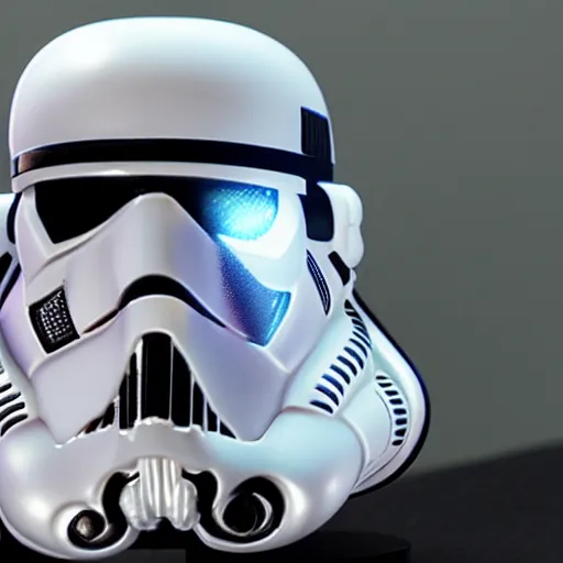 Prompt: stormtrooper gaming on a pc