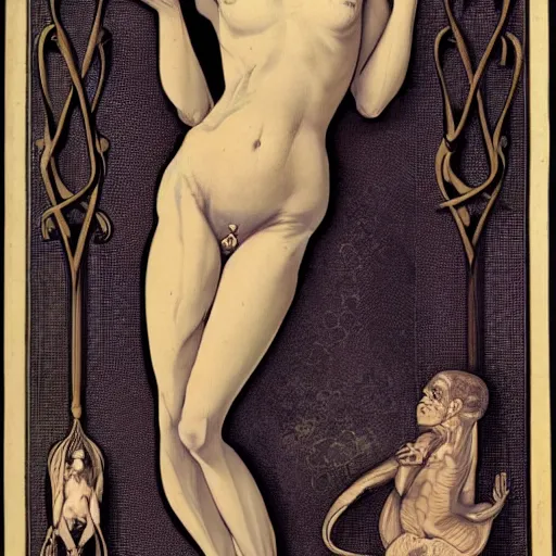 Image similar to An anatomical Venus in Victorian England, art nouveau