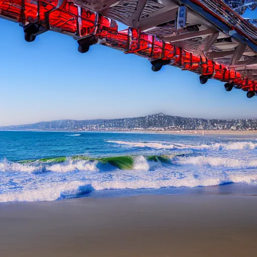 Prompt: a high resolution photograph of santa monica pier, 4 k high - resolution photograph, ultra detail, hd photo