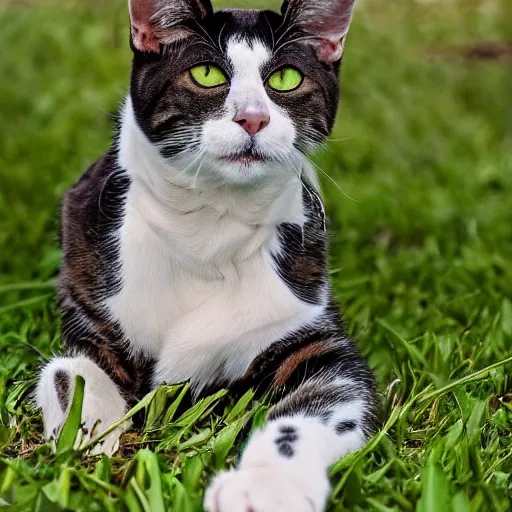 Prompt: a cat and dog hybrid, nature photography