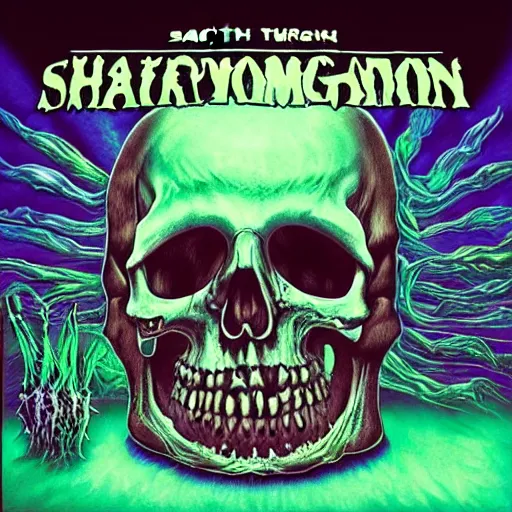 Image similar to scary death looking infected mushroom, by infected mushroom, cover art, music LP cover art