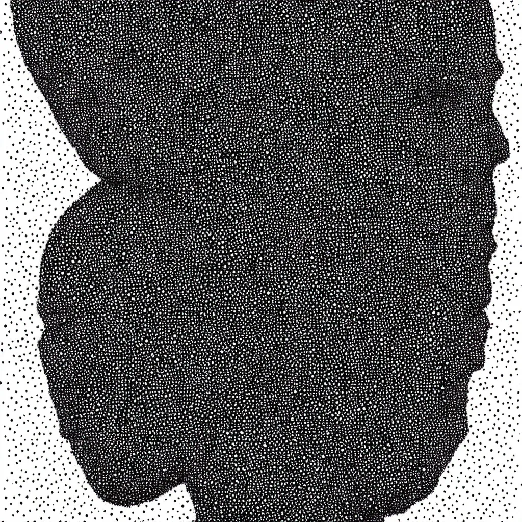 Image similar to face made out of planet, faceless people dark, dots, drip, stipple, pointillism, technical, abstract, minimal, style of francis bacon, asymmetry, pulled apart, cloak, hooded figure, made of dots, abstract, balaclava