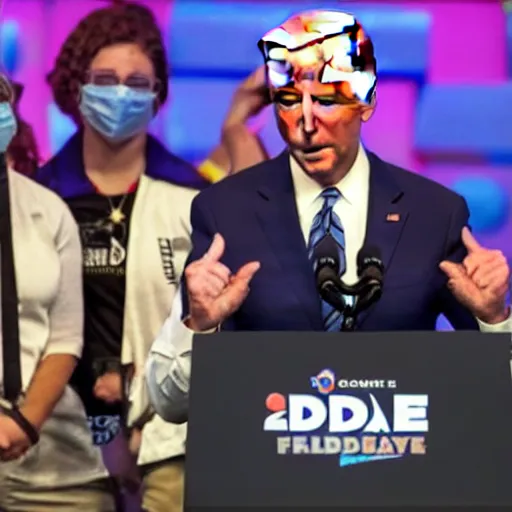 Image similar to Joe Biden loses a fortnite game, gets angry and throws his controller, breaks it