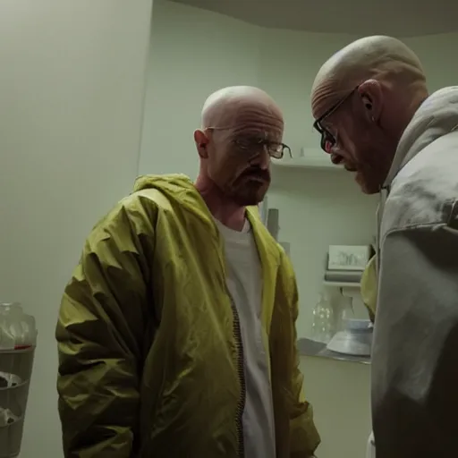 Image similar to crackhead walter white sniffing cocaine with jesse pinkman, 4 k