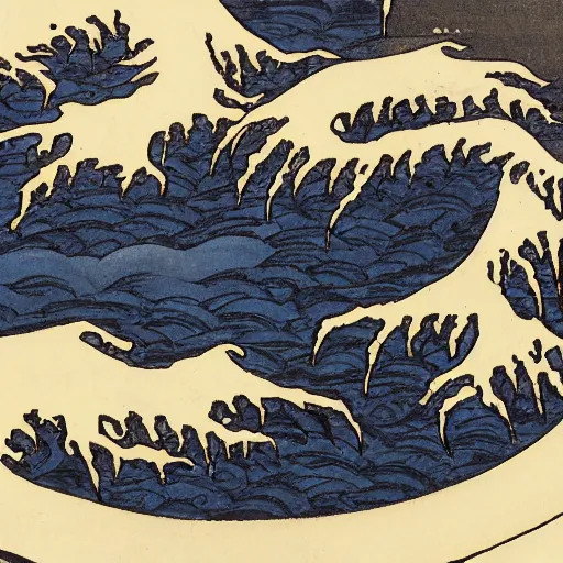 Prompt: painting of ghost of tsushima, katsushika hokusai style