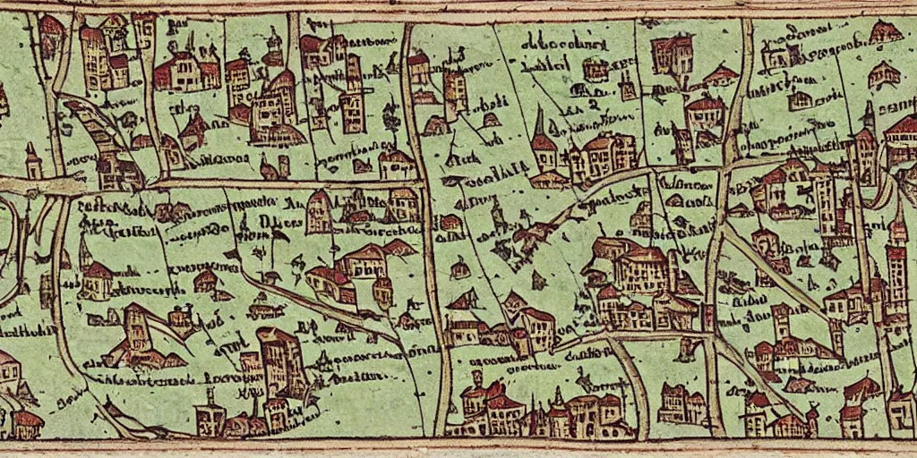 Image similar to medieval map of the town of yelm