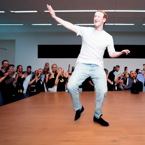 Image similar to mark zuckerberg dancing