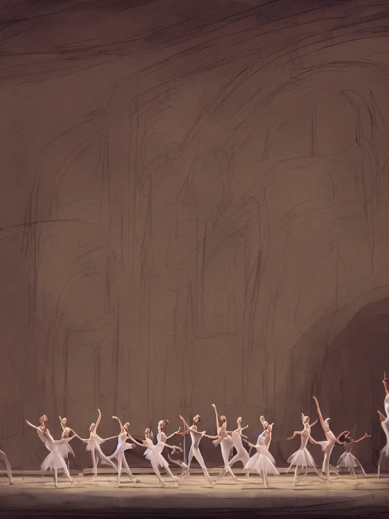 Image similar to ballet at the theater by disney concept artists, blunt borders, rule of thirds