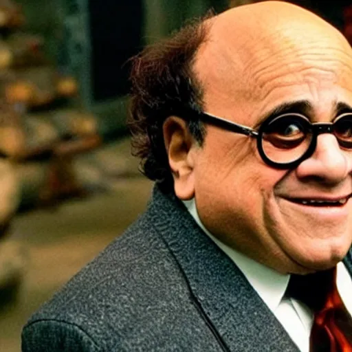 Prompt: Danny DeVito in the role of Harry Potter