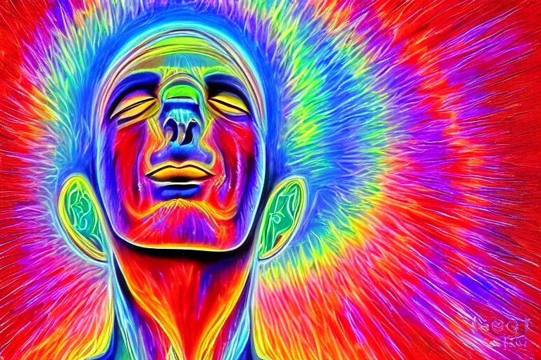 Image similar to digital art of a spiritual man looking up at the stars, glowing light, acrylic art, universe, painting, pastel colors, alex grey,